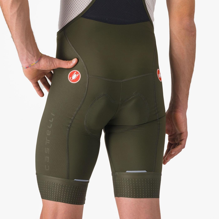 Castelli COMPETIZIONE メンズ ビブショーツ 深い緑 | 740983-YNC