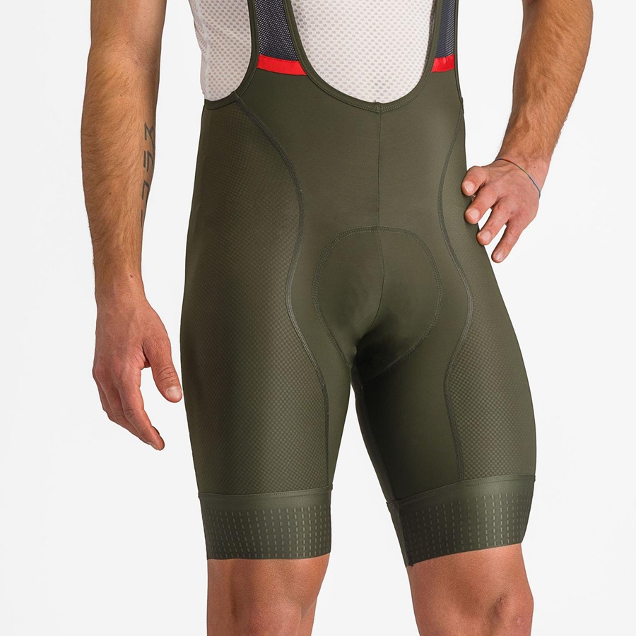 Castelli COMPETIZIONE メンズ ビブショーツ 深い緑 | 740983-YNC