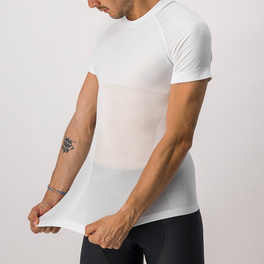 Castelli CORE SEAMLESS SS メンズ ベースレイヤー 白 | 789614-DJR