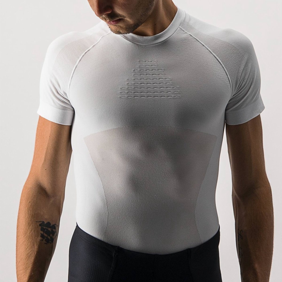 Castelli CORE SEAMLESS SS メンズ ベースレイヤー 白 | 789614-DJR