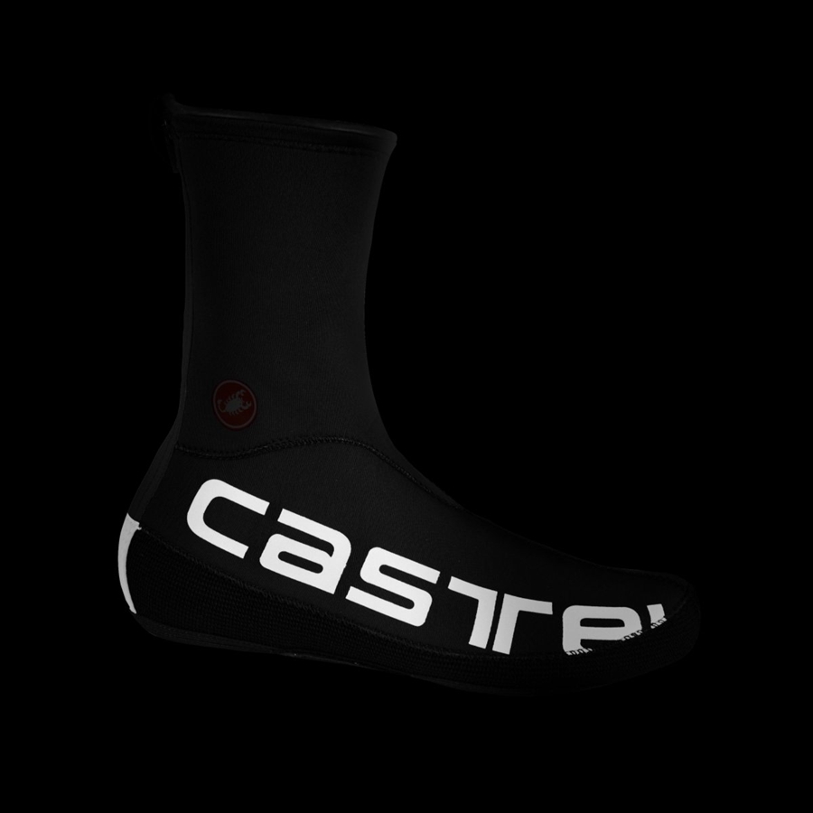 Castelli DILUVIO UL メンズ シューズカバー 黒 シルバー | 89BOXTMEL