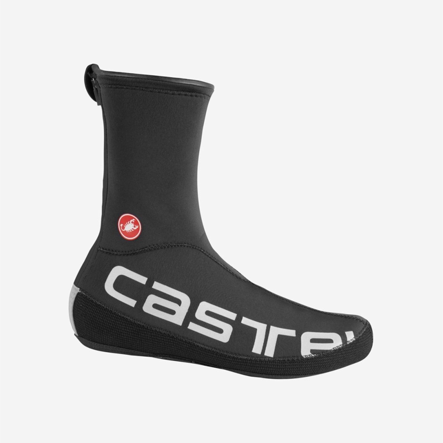 Castelli DILUVIO UL メンズ シューズカバー 黒 シルバー | 89BOXTMEL