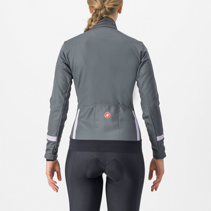 Castelli DINAMICA 2 レディース ジャケット グレー 紫 | 317092-EGT