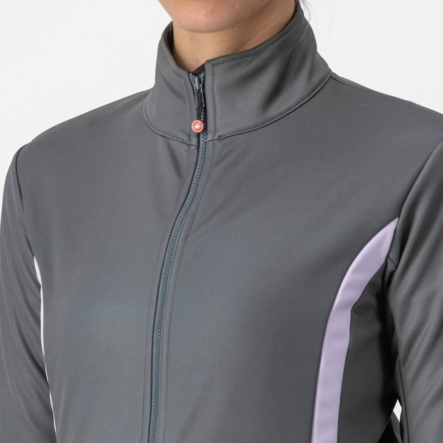 Castelli DINAMICA 2 レディース ジャケット グレー 紫 | 317092-EGT