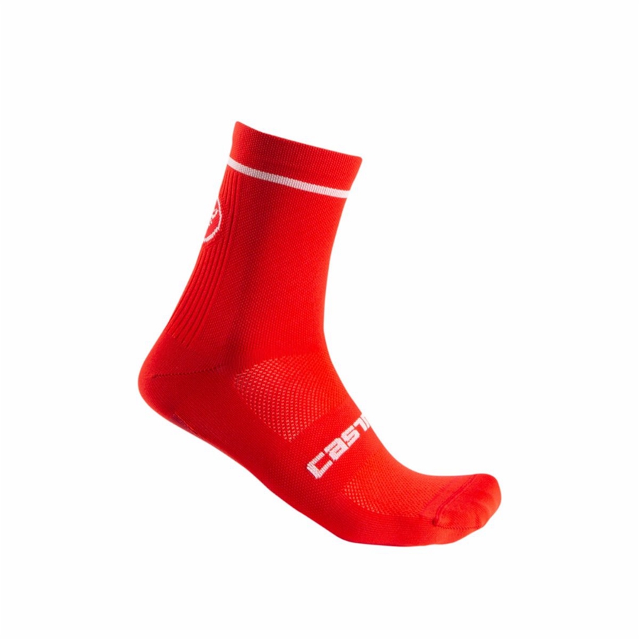 Castelli ENTRATA 13 メンズ ソックス 赤 | 869271-ZQC