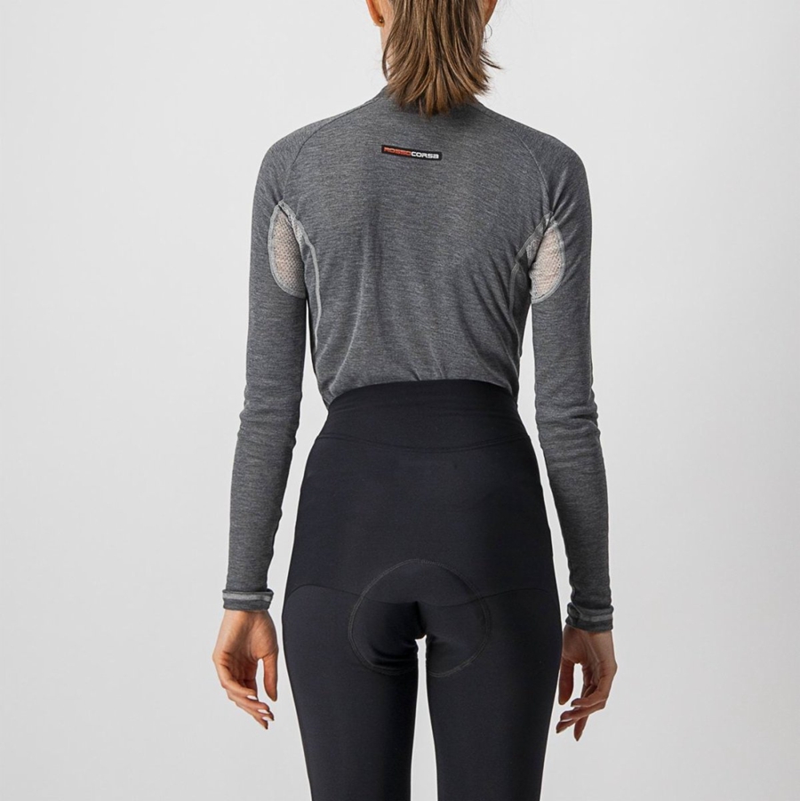 Castelli FLANDERS 2 W WARM LONG SLEEVE レディース ベースレイヤー グレー | 052976-OVA