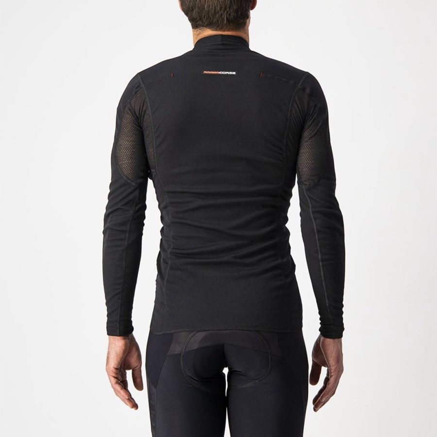 Castelli FLANDERS WARM LONG SLEEVE メンズ ベースレイヤー 黒 | 041725-JFU