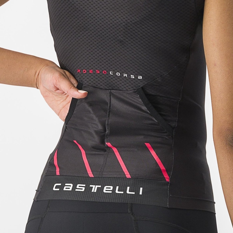 Castelli FREE 2 W TRI SINGLET レディース スーツ 黒 | 728346-JKW