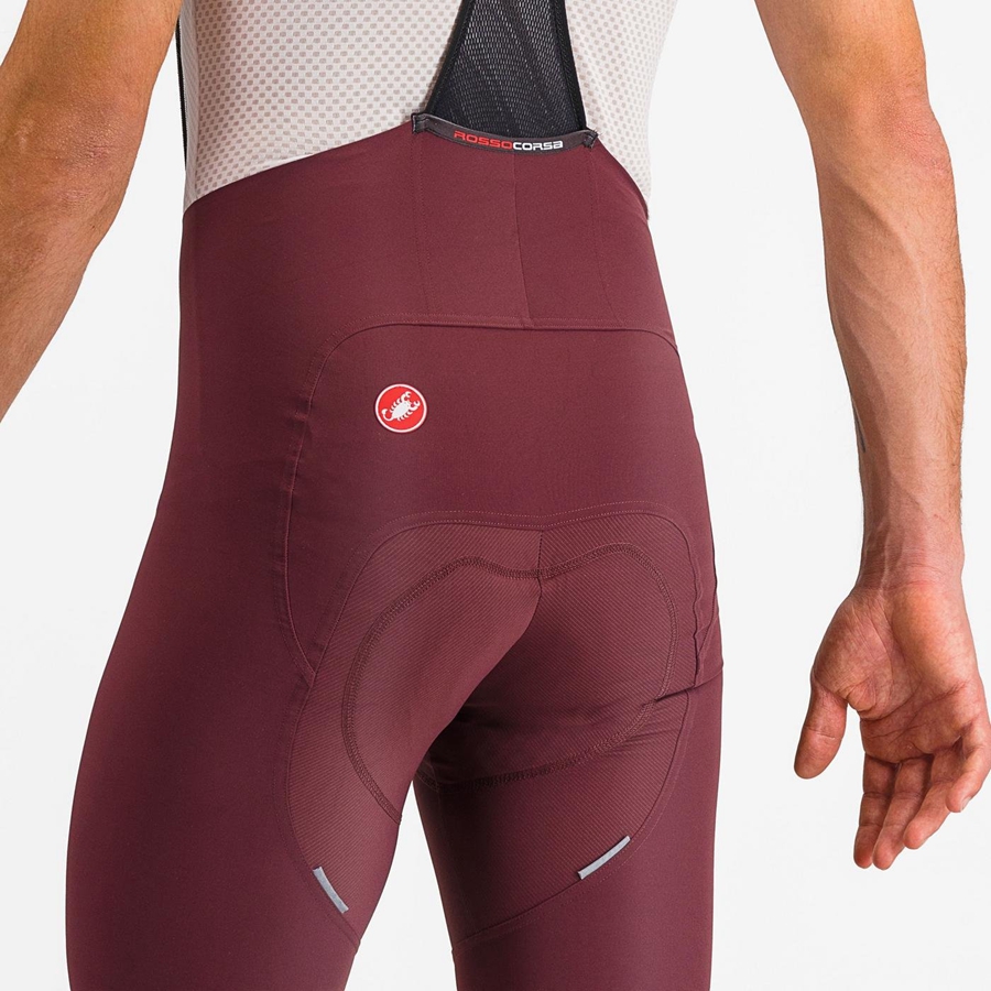 Castelli FREE AERO RC CLASSIC メンズ ビブショーツ 深いボルドー 白 | 249835-HYF