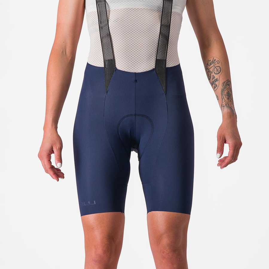 Castelli FREE AERO RC W レディース ビブショーツ 青 | 367419-YDH