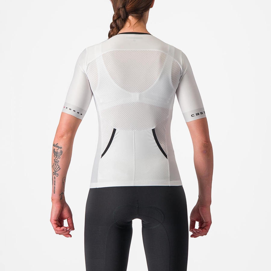 Castelli FREE SPEED 2 W RACE TOP レディース スーツ 白 黒 | 596831-JKX