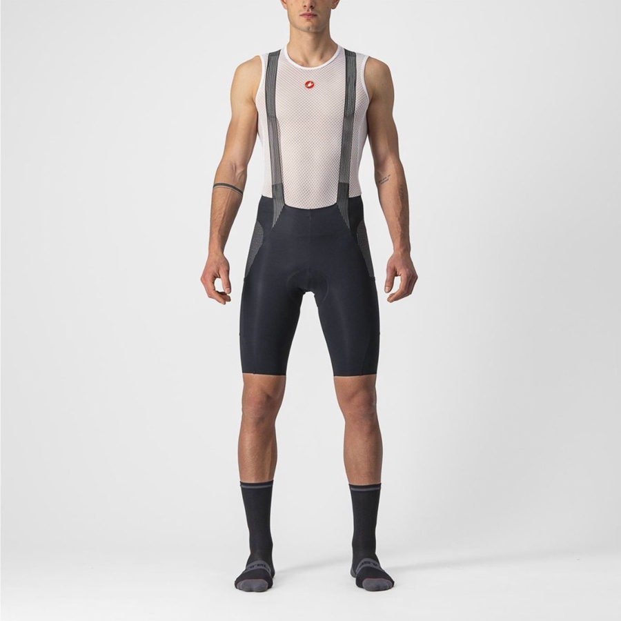 Castelli FREE UNLIMITED メンズ ビブショーツ 黒 | 618370-LEG