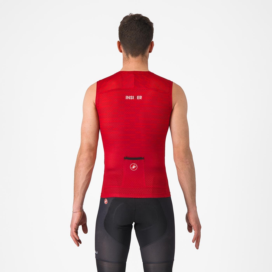 Castelli INSIDER SLEEVELESS メンズ ユニフォーム 暗赤 | 692548-LDQ