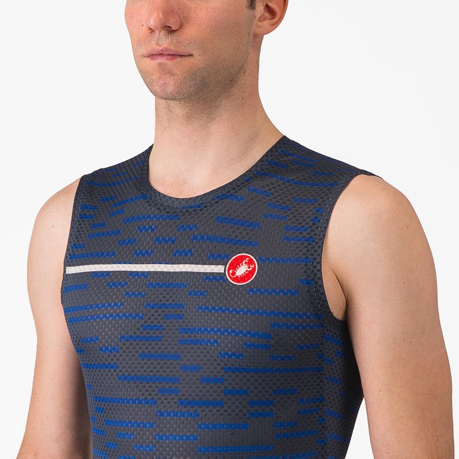 Castelli INSIDER SLEEVELESS メンズ ユニフォーム 青 | 940781-LXT