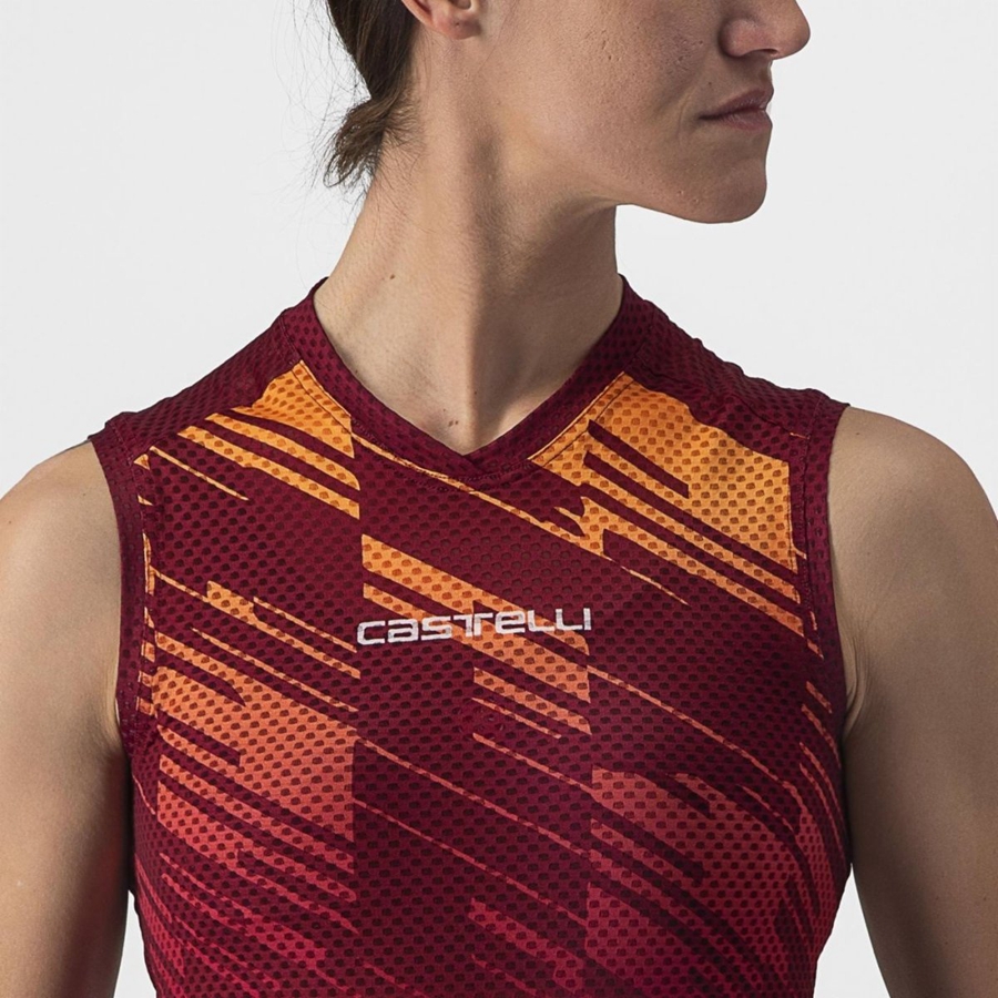 Castelli INSIDER W SLEEVELESS レディース ユニフォーム ボルドー | 203185-NEX