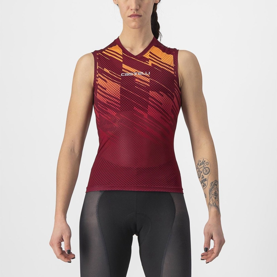 Castelli INSIDER W SLEEVELESS レディース ユニフォーム ボルドー | 203185-NEX