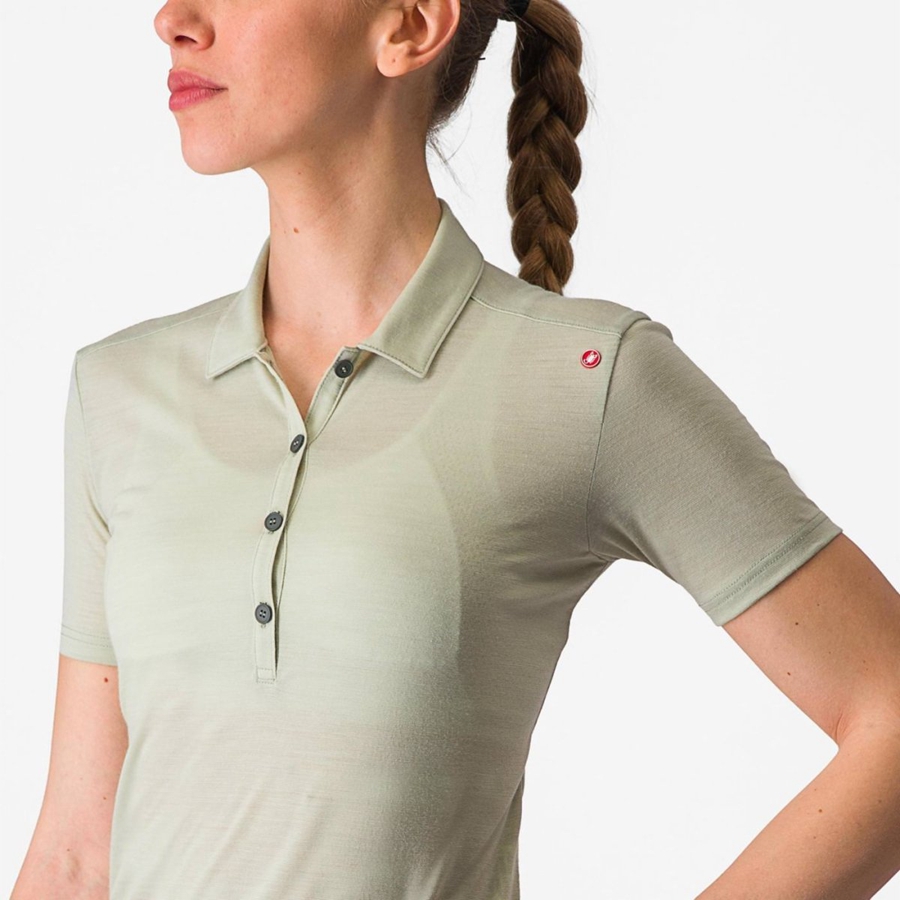 Castelli MERINO W POLO レディース Casual 緑 | 107492-COQ