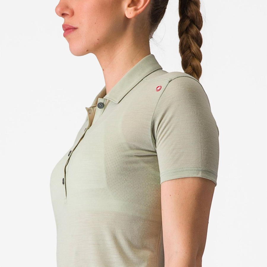 Castelli MERINO W POLO レディース Casual 緑 | 107492-COQ