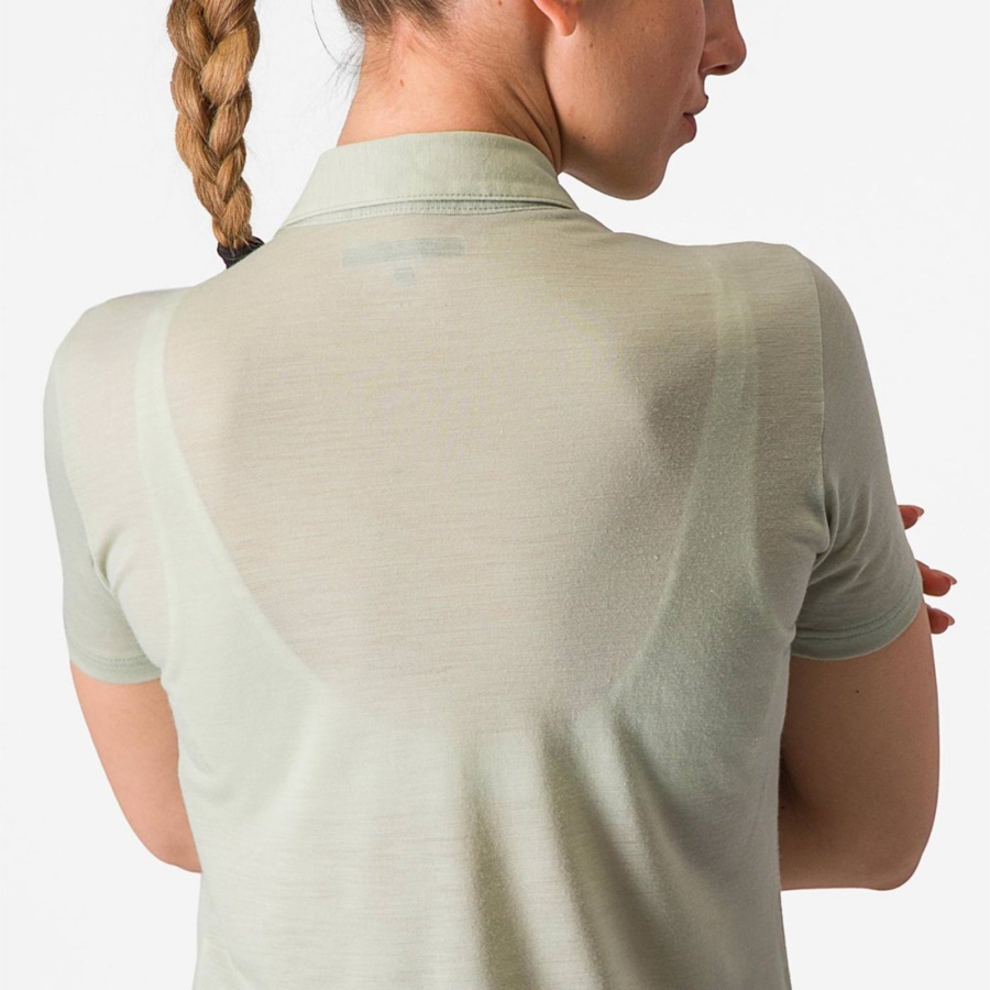 Castelli MERINO W POLO レディース Casual 緑 | 107492-COQ