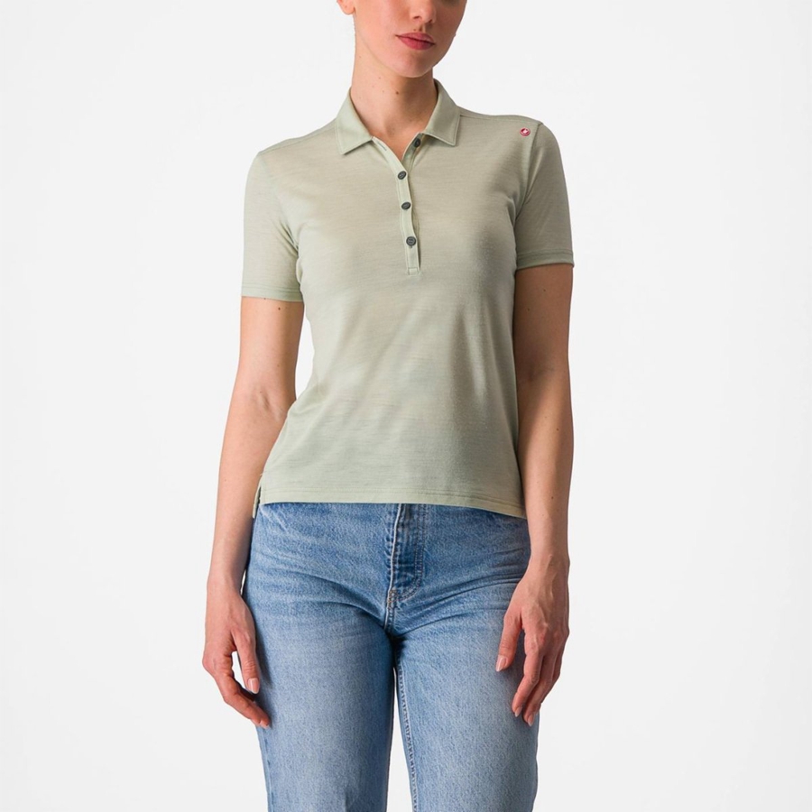 Castelli MERINO W POLO レディース Casual 緑 | 107492-COQ