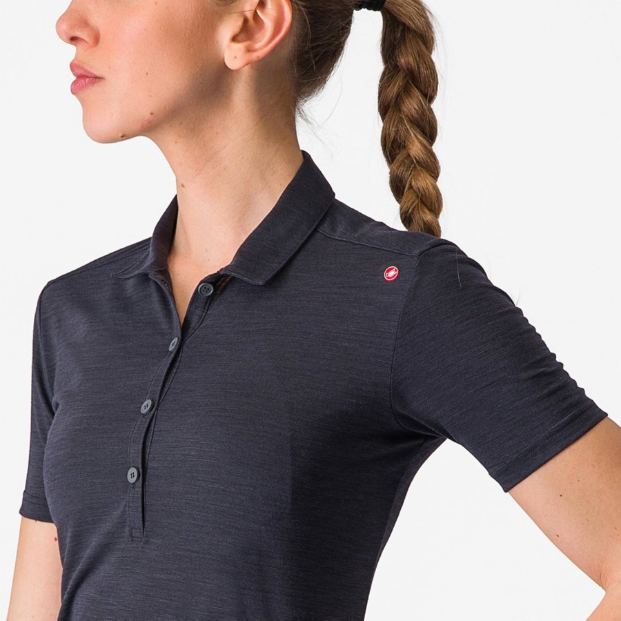 Castelli MERINO W POLO レディース Casual 黒 | 574860-GWH