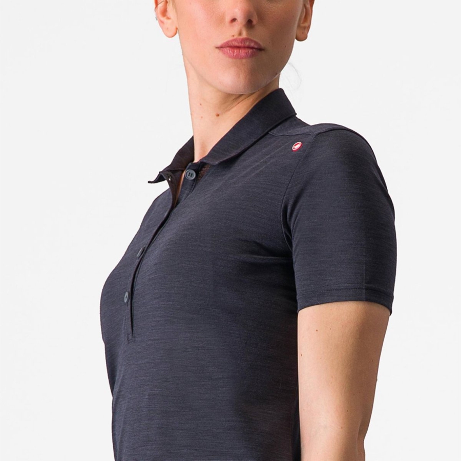 Castelli MERINO W POLO レディース Casual 黒 | 574860-GWH