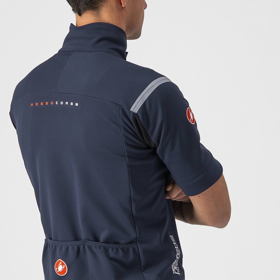 Castelli PERFETTO RoS 2 CONVERTIBLE メンズ ジャケット 青 シルバー | 650138-AWO