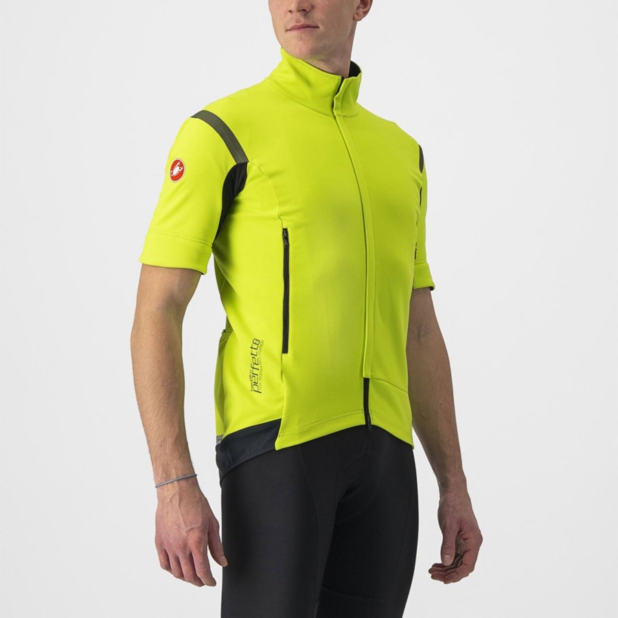 Castelli PERFETTO RoS 2 CONVERTIBLE メンズ ジャケット ライト緑 暗グレー | 918742-OVX