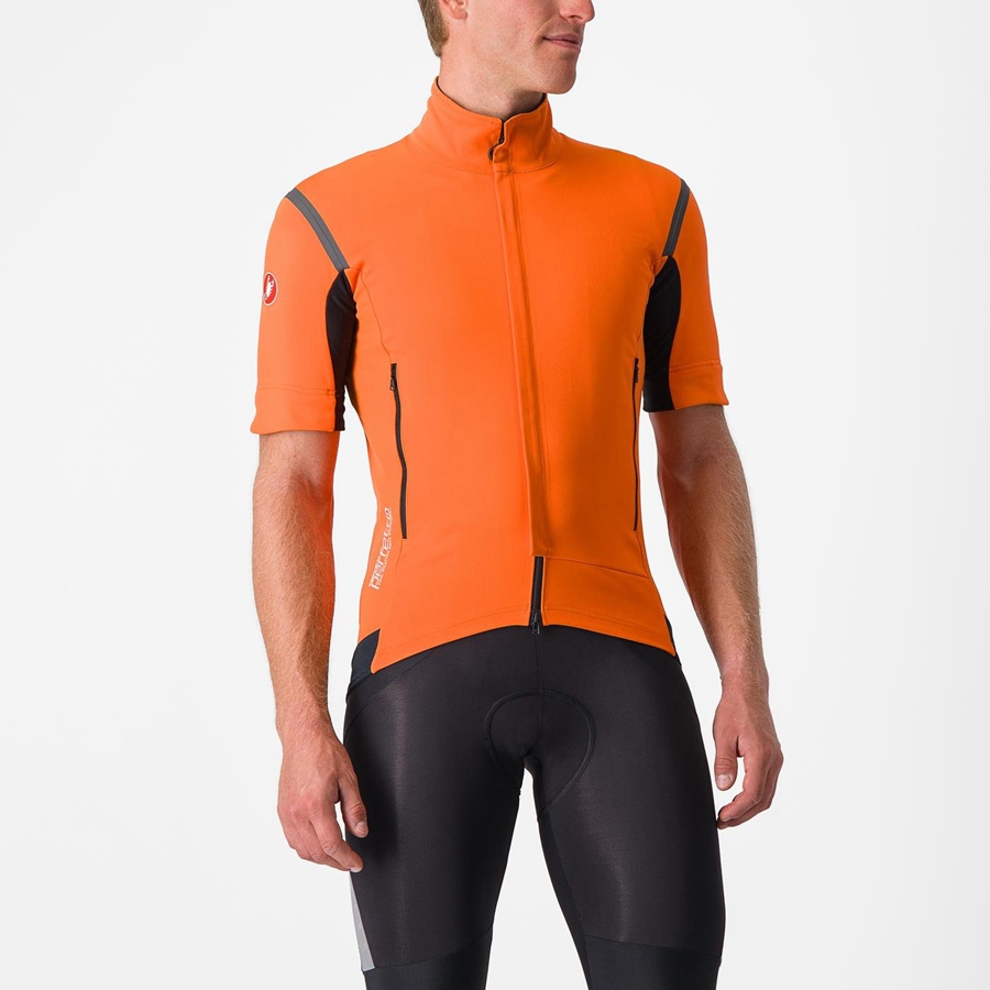 Castelli PERFETTO RoS 2 CONVERTIBLE メンズ ジャケット 赤 オレンジ 暗グレー | 826947-BOI