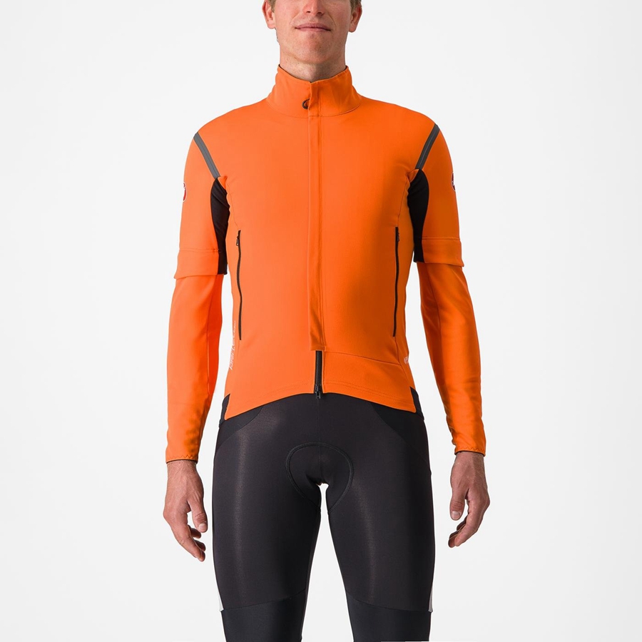 Castelli PERFETTO RoS 2 CONVERTIBLE メンズ ジャケット 赤 オレンジ 暗グレー | 826947-BOI