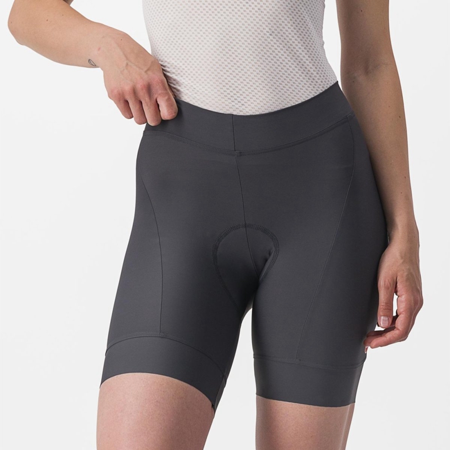 Castelli PRIMA レディース ショートパンツ 暗グレー オレンジ | 436980-SJZ