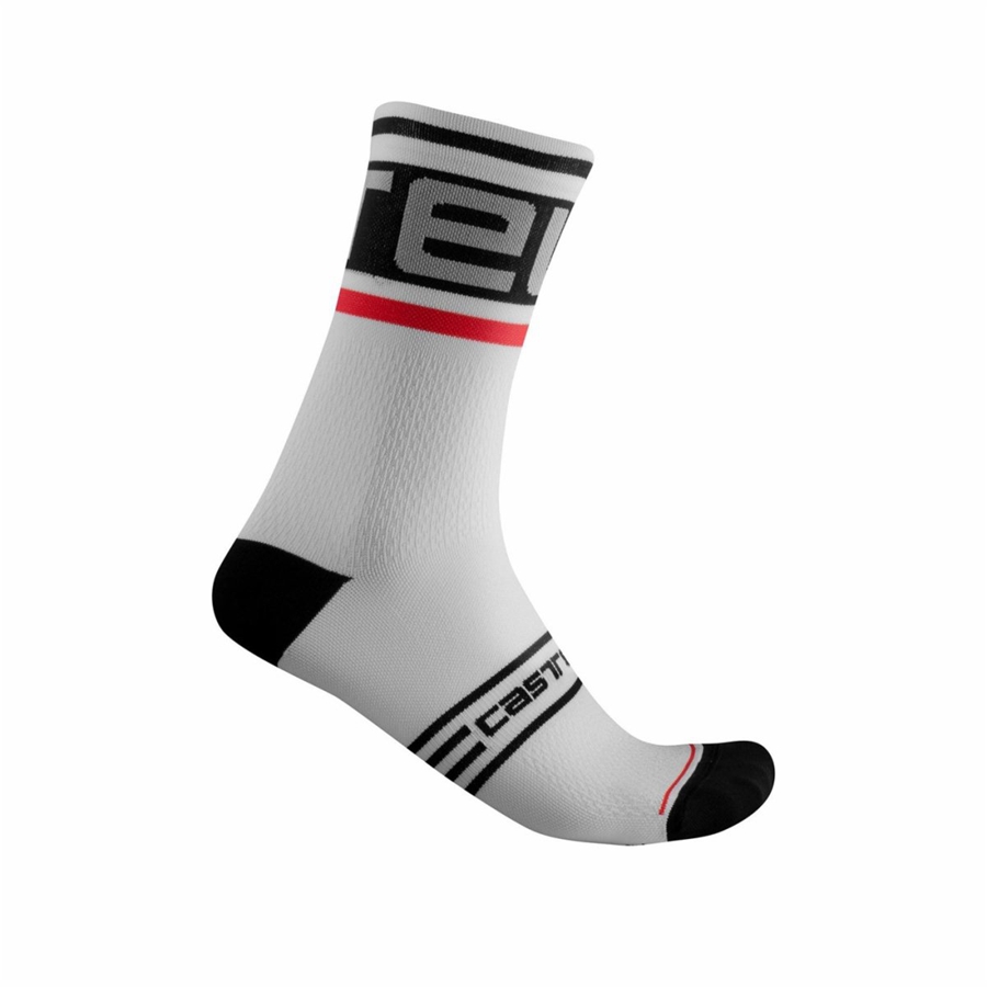 Castelli PROLOGO 15 メンズ ソックス 黒 白 | 607432-OWD