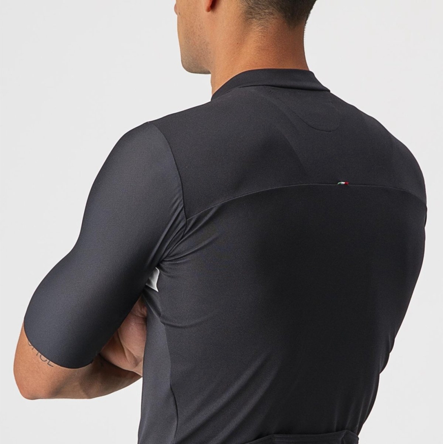 Castelli PROLOGO 7 メンズ ユニフォーム 黒 シルバー グレー 白 | 724801-TRC