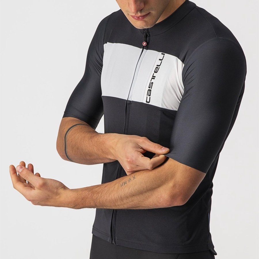 Castelli PROLOGO 7 メンズ ユニフォーム 黒 シルバー グレー 白 | 724801-TRC