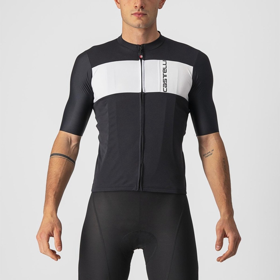 Castelli PROLOGO 7 メンズ ユニフォーム 黒 シルバー グレー 白 | 724801-TRC