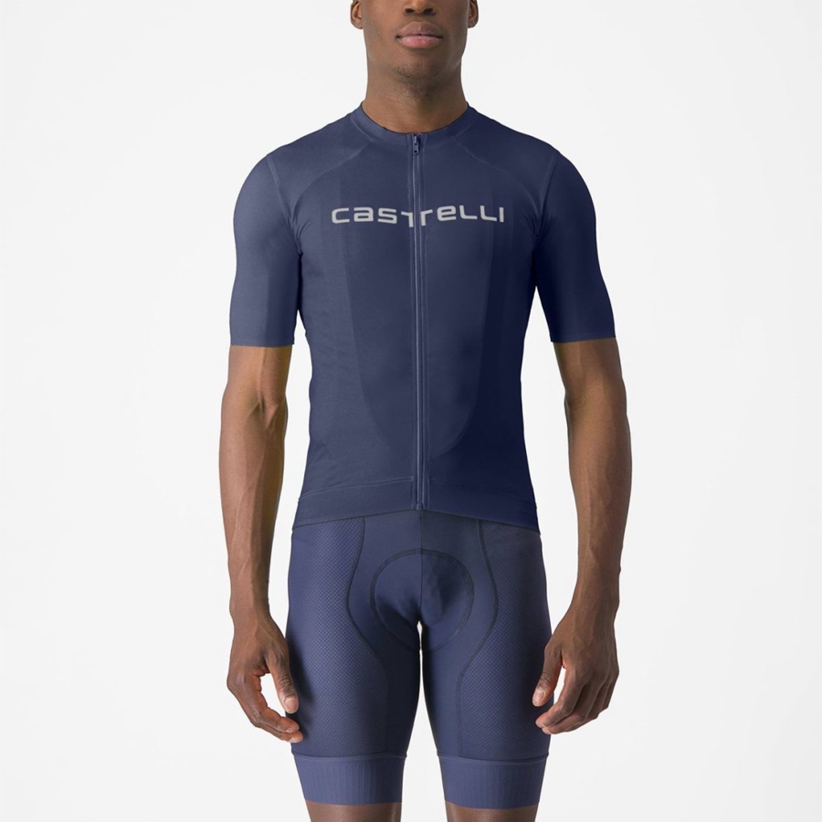 Castelli PROLOGO LITE メンズ ユニフォーム 青 白 | 675439-ZVC