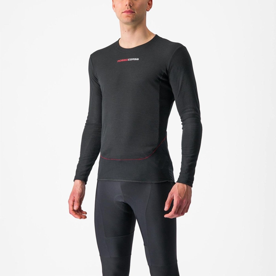 Castelli PROSECCO TECH LONG SLEEVE メンズ ベースレイヤー 黒 | 758246-JCE