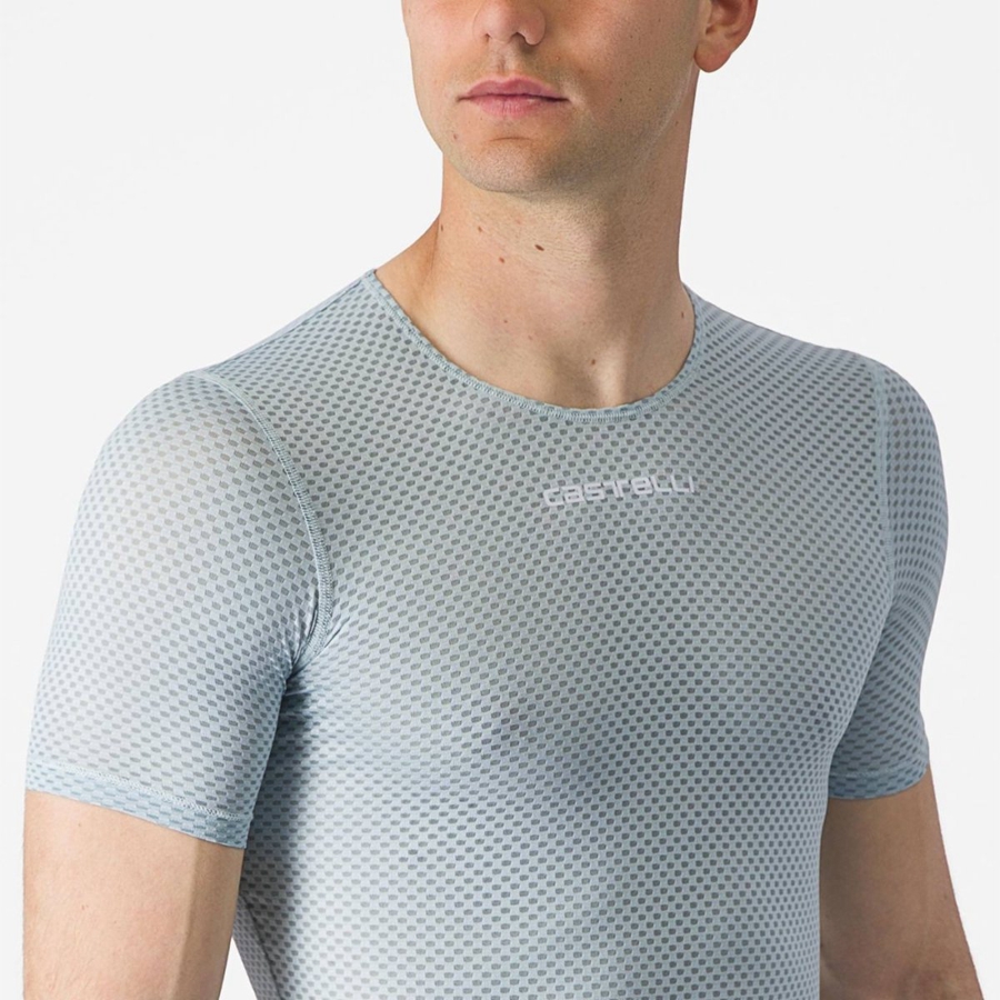 Castelli PRO MESH 2.0 SHORT SLEEVE メンズ ベースレイヤー 青 | 049685-LCG