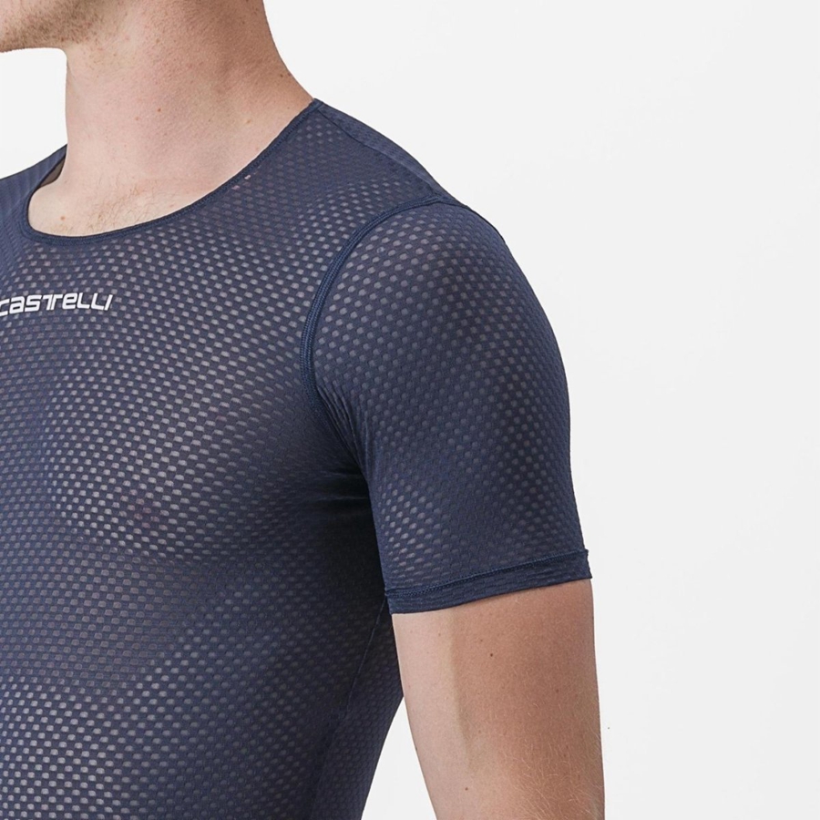 Castelli PRO MESH 2.0 SHORT SLEEVE メンズ ベースレイヤー 青 | 236894-EMD