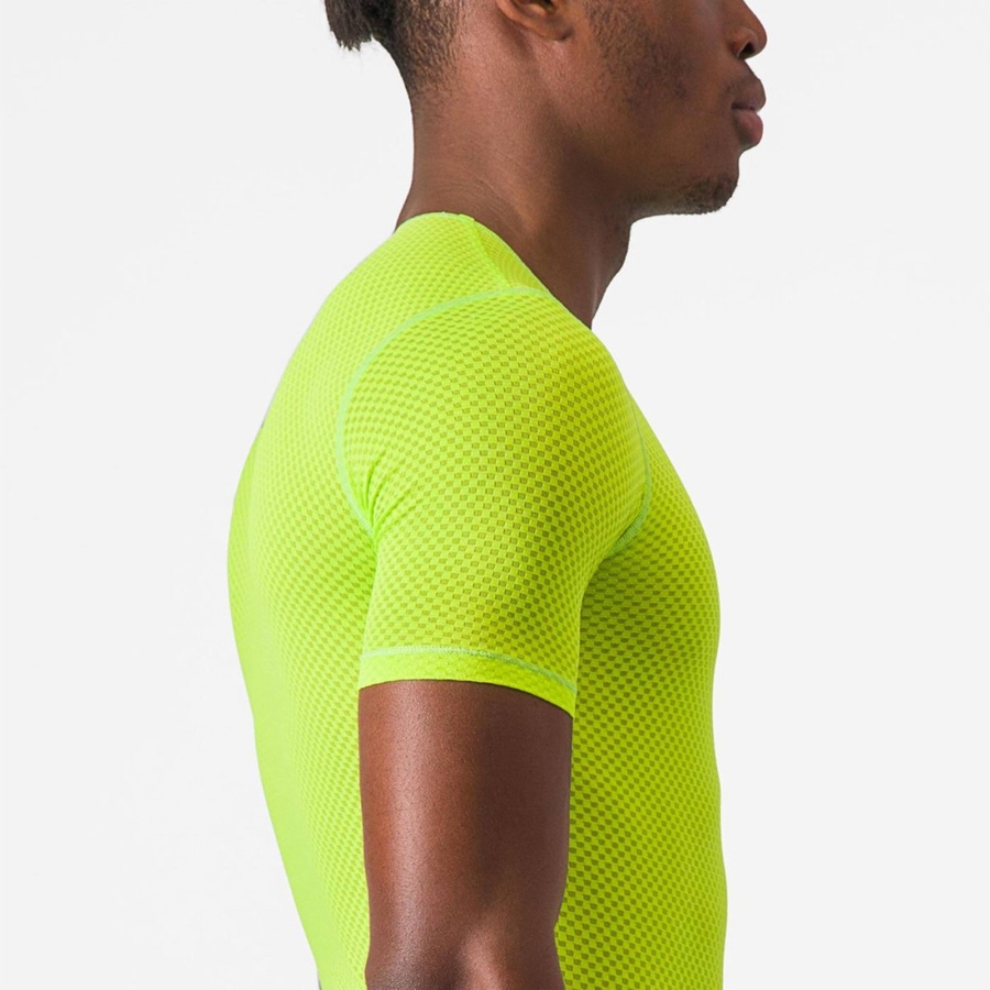 Castelli PRO MESH 2.0 SHORT SLEEVE メンズ ベースレイヤー ライト緑 | 742513-KJO