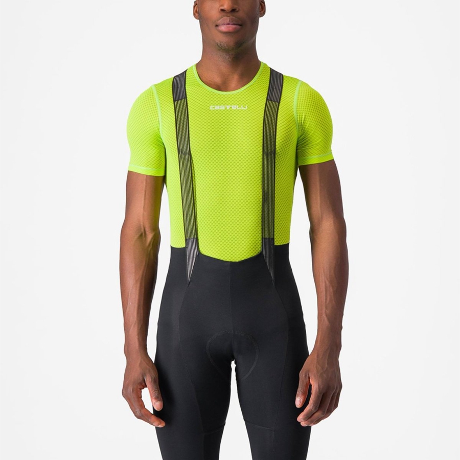 Castelli PRO MESH 2.0 SHORT SLEEVE メンズ ベースレイヤー ライト緑 | 742513-KJO