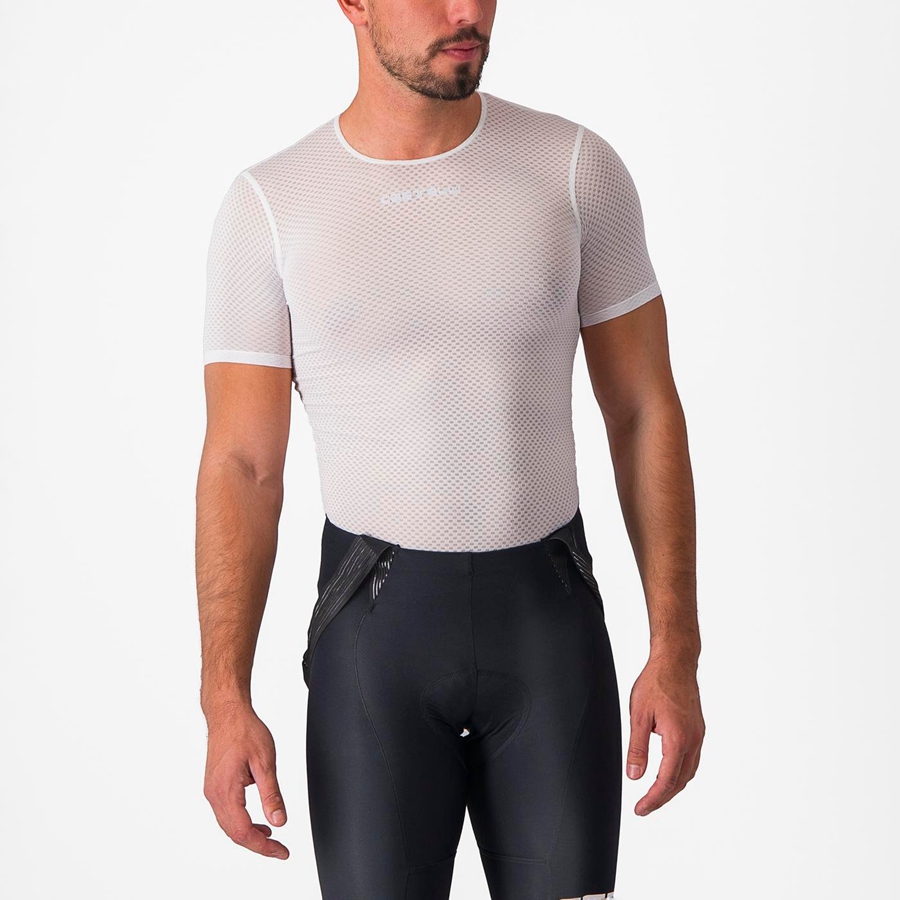 Castelli PRO MESH 2.0 SHORT SLEEVE メンズ ベースレイヤー 白 | 829750-MBP