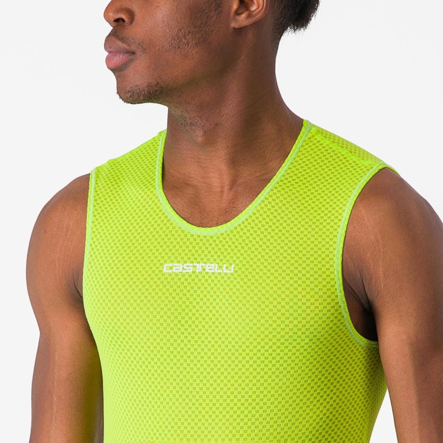 Castelli PRO MESH 2.0 SLEEVELESS メンズ ベースレイヤー ライト緑 | 043957-ACW