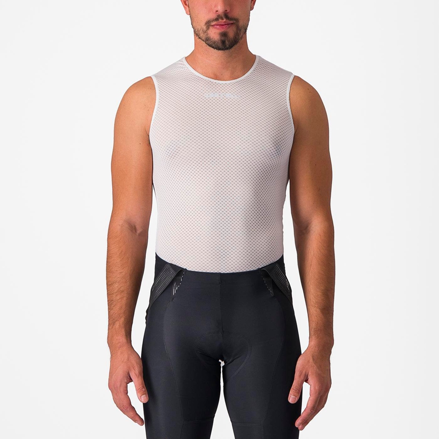 Castelli PRO MESH 2.0 SLEEVELESS メンズ ベースレイヤー 白 | 046732-ABQ