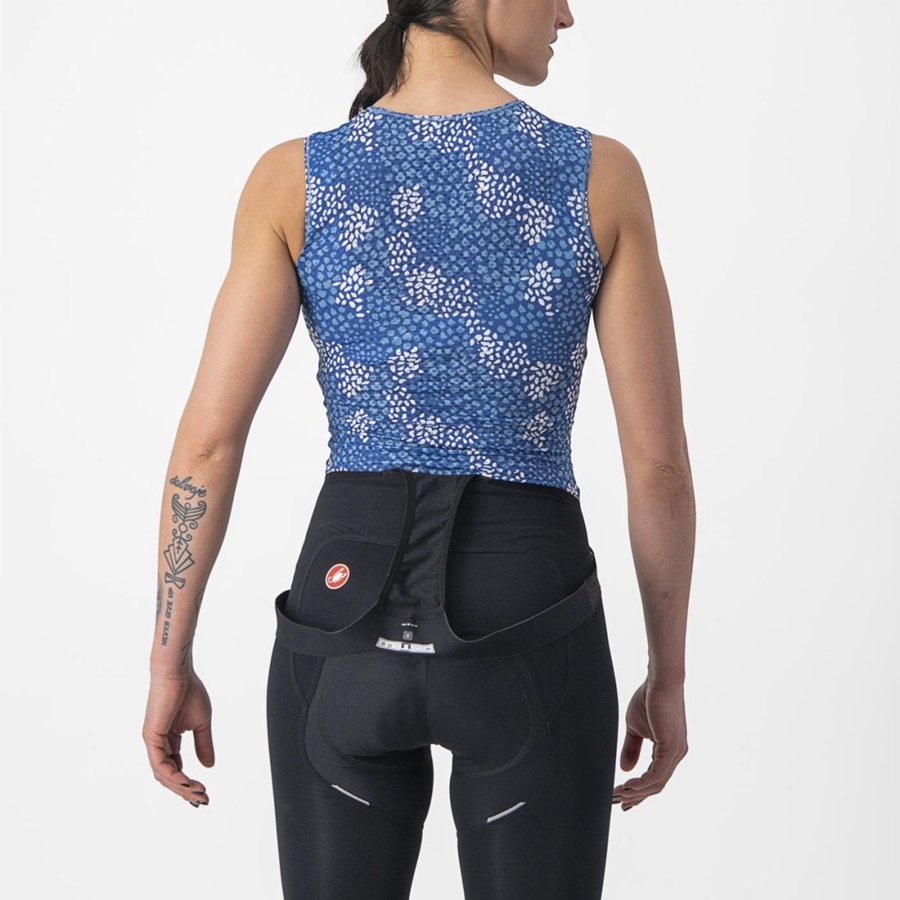 Castelli PRO MESH 4 W SLEEVELESS レディース ベースレイヤー 青 | 815239-OQC