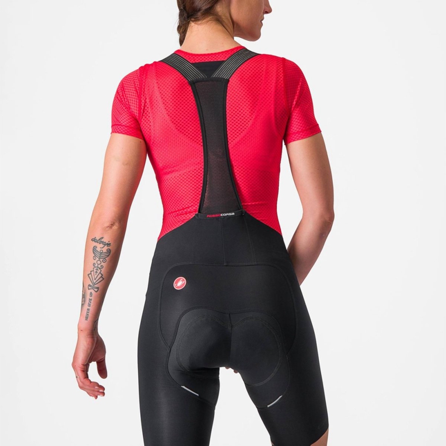 Castelli PRO MESH W SHORT SLEEVE レディース ベースレイヤー 赤 | 453871-AJT