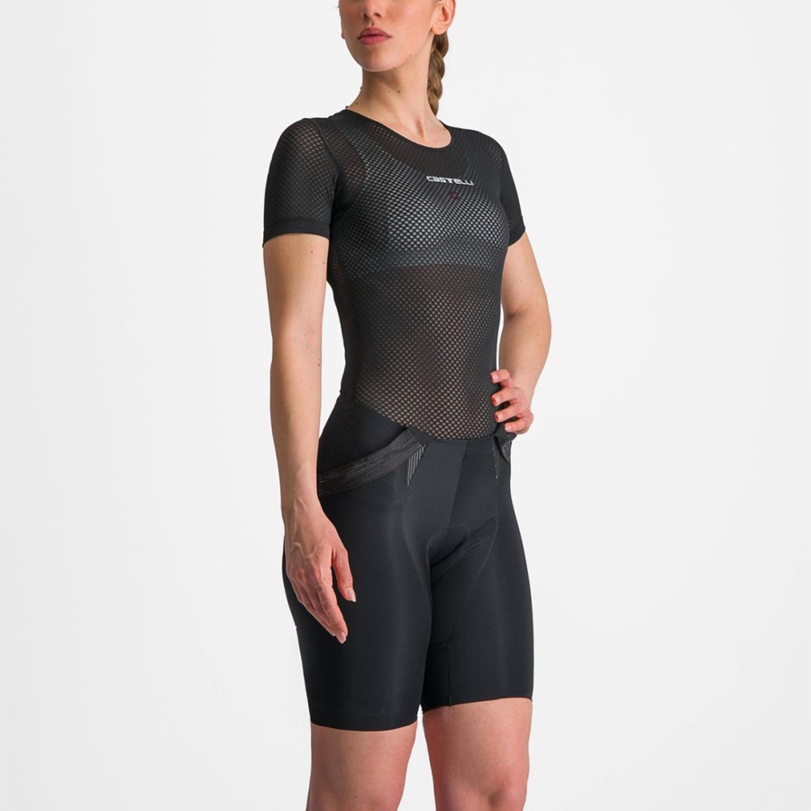 Castelli PRO MESH W SHORT SLEEVE レディース ベースレイヤー 黒 | 528091-SNO