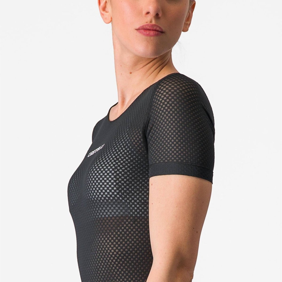 Castelli PRO MESH W SHORT SLEEVE レディース ベースレイヤー 黒 | 528091-SNO