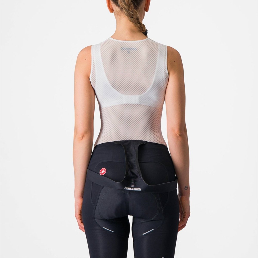 Castelli PRO MESH W SLEEVELESS レディース ベースレイヤー 白 | 679350-XPO