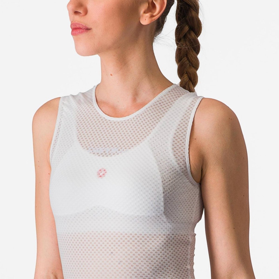 Castelli PRO MESH W SLEEVELESS レディース ベースレイヤー 白 | 679350-XPO